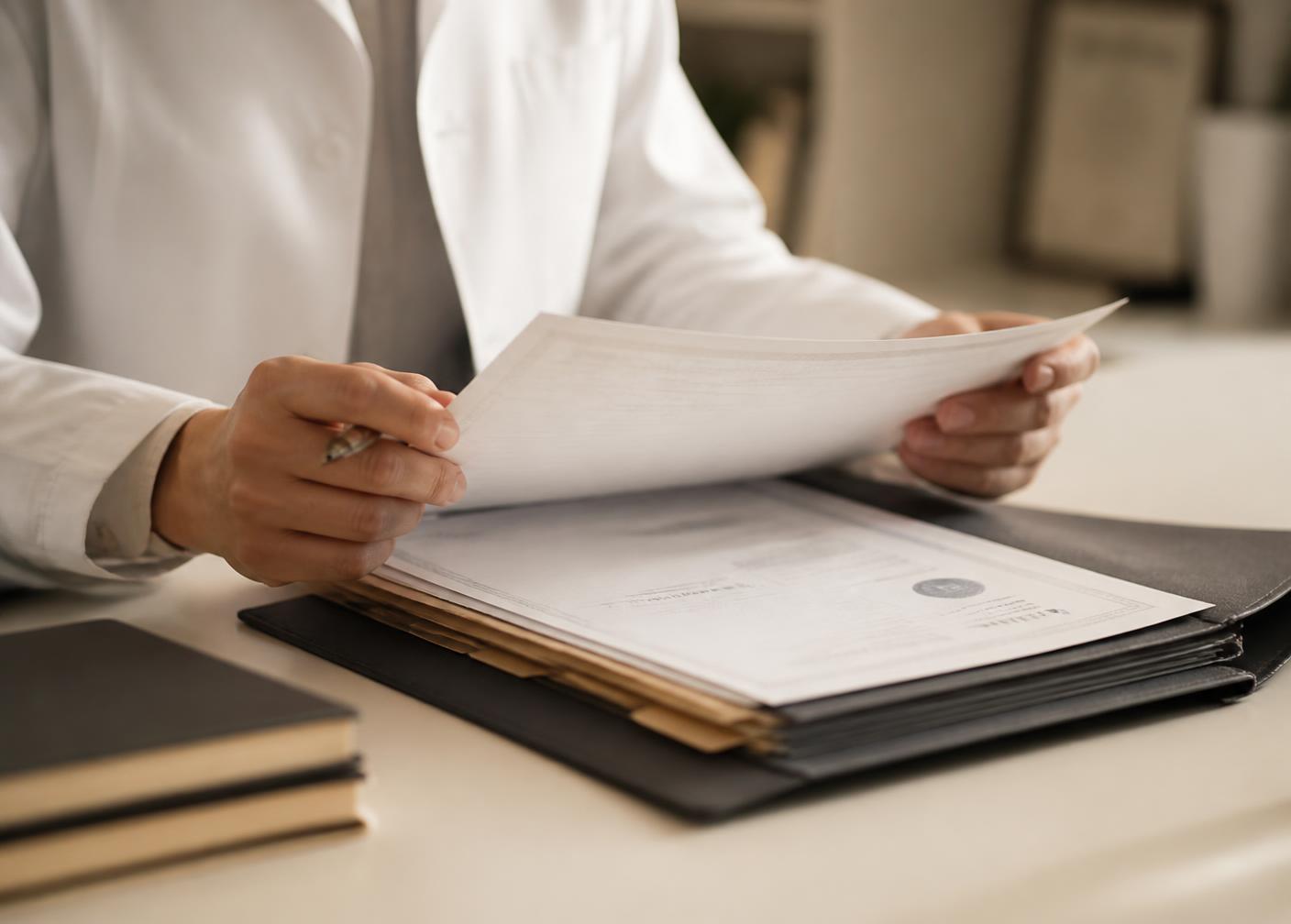 Provider reviewing credentialing documents